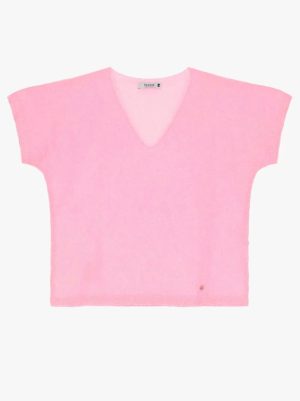 T-shirt rose fluo Please