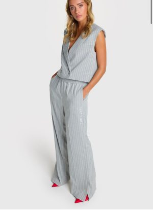 Pantalon gris ligné Alix The Label