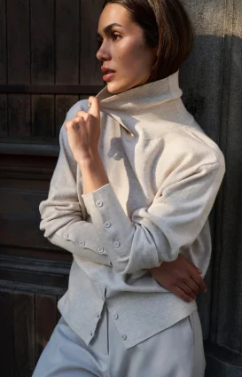 PULL EN MAILLE COL MONTANT YAYA