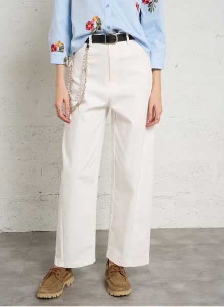 PANTALON IMP LARGE BLANC